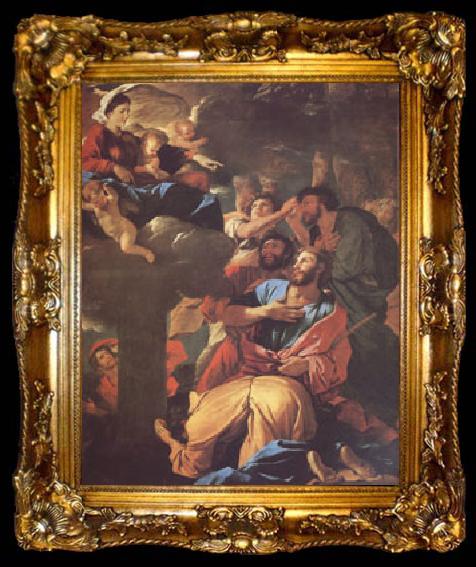 framed  Nicolas Poussin The VIrgin of the Pillar Appearing to ST James the Major (mk05), ta009-2